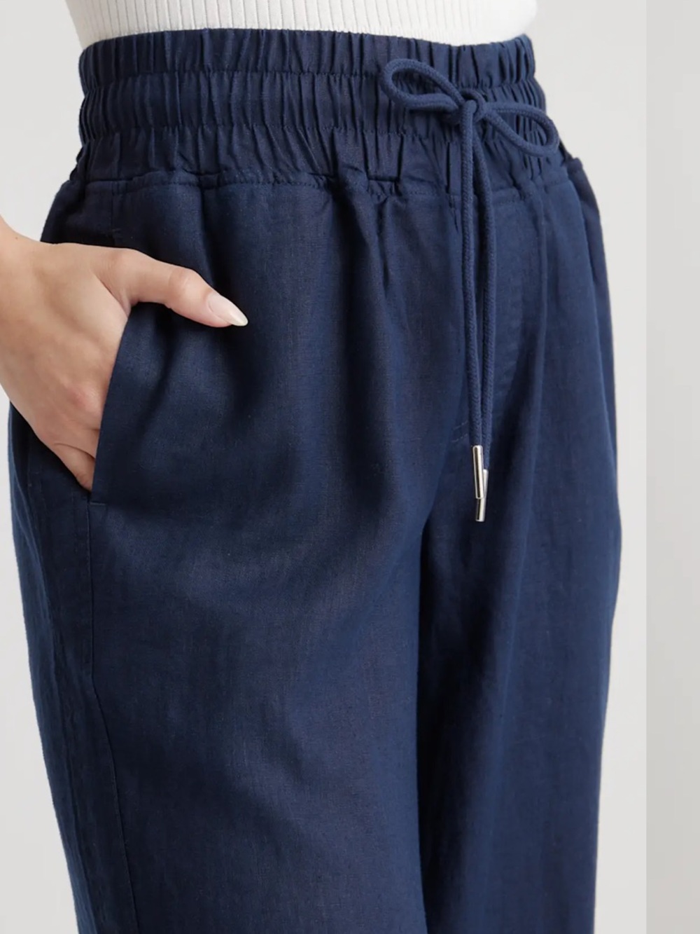Quince 100% European Linen Wide-Leg Drawstring Pants - Picture 3 of 7